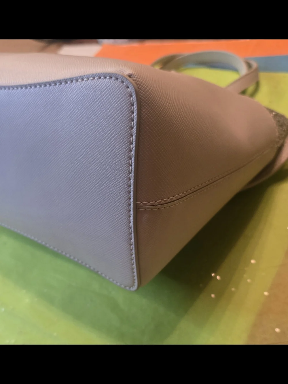 Kate Spade Flash Glitter Mixed Saffiano Satchel With Crossbody Strap Like New